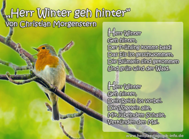 Frühlingsgedicht Herr Winter geh hinter Frühlingsgedicht Frühlingsbild
