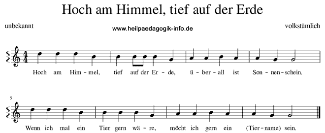 noten Hoch am Himmel tief auf der Erde