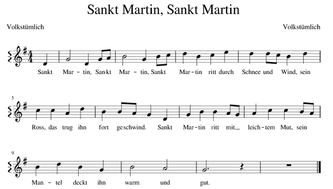 Noten Sankt Martin Sankt Martin