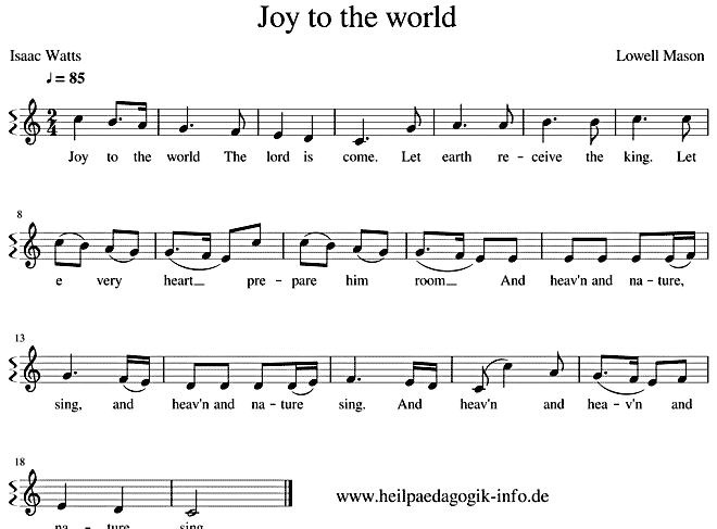 noten Joy to the world