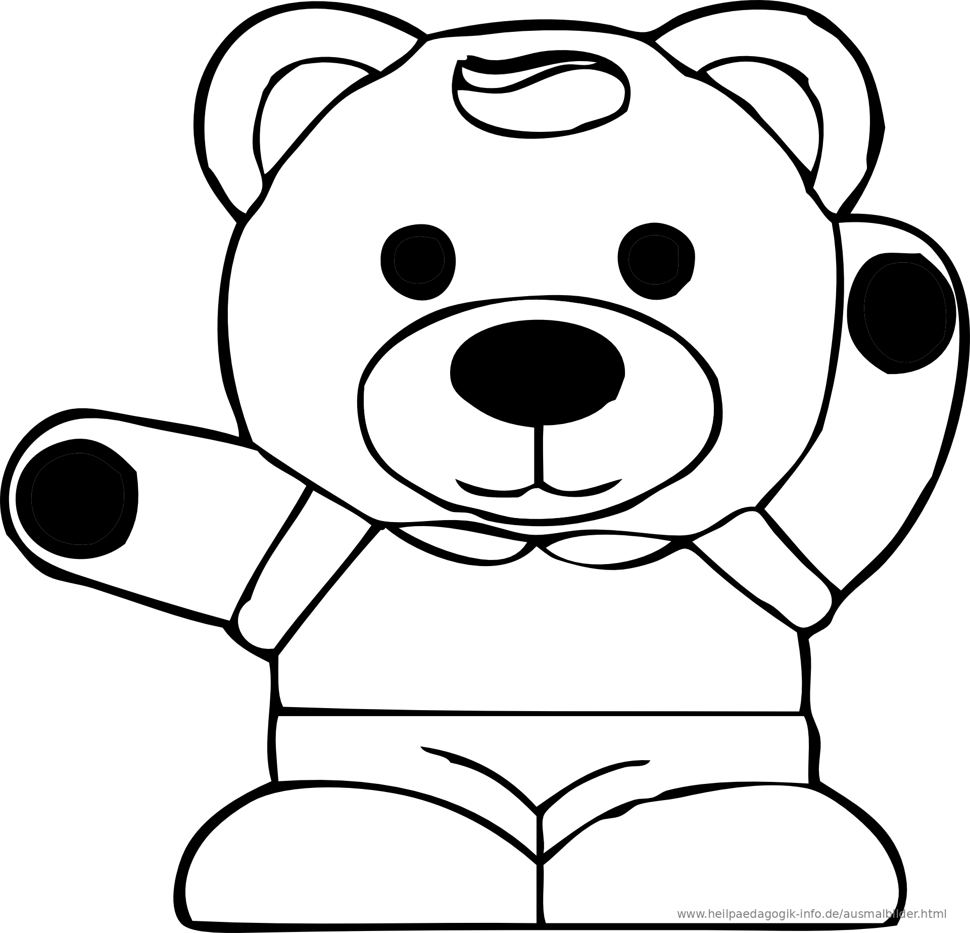 teddybär mit herz zum ausmalen  malvorlagen