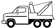 Ausmalbild Malvorlage LKW / Truck mit Kran