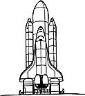 Ausmalbild Malvorlage Space shuttle / Raumfähre