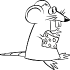 Ausmalbild Malvorlage Maus mit Käse