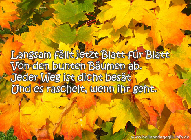 Herbstgedicht Blätterfall