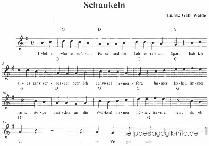 Bewegungslied Schaukeln