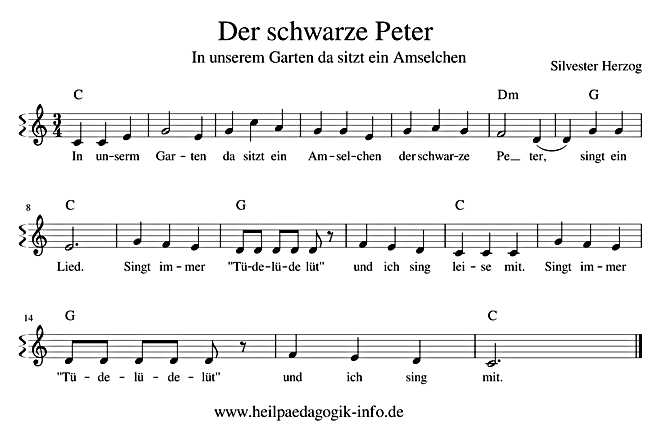 noten Der schwarze Peter 1