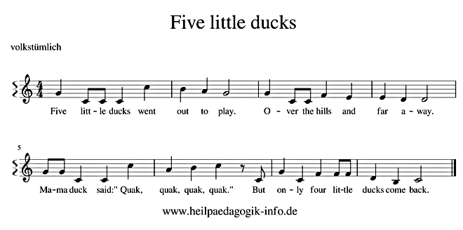 noten Five little ducks
