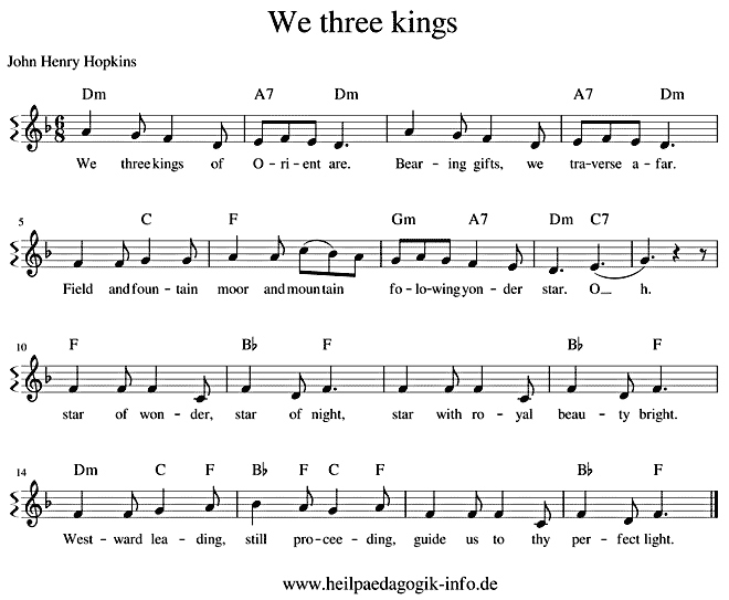 noten We three kings