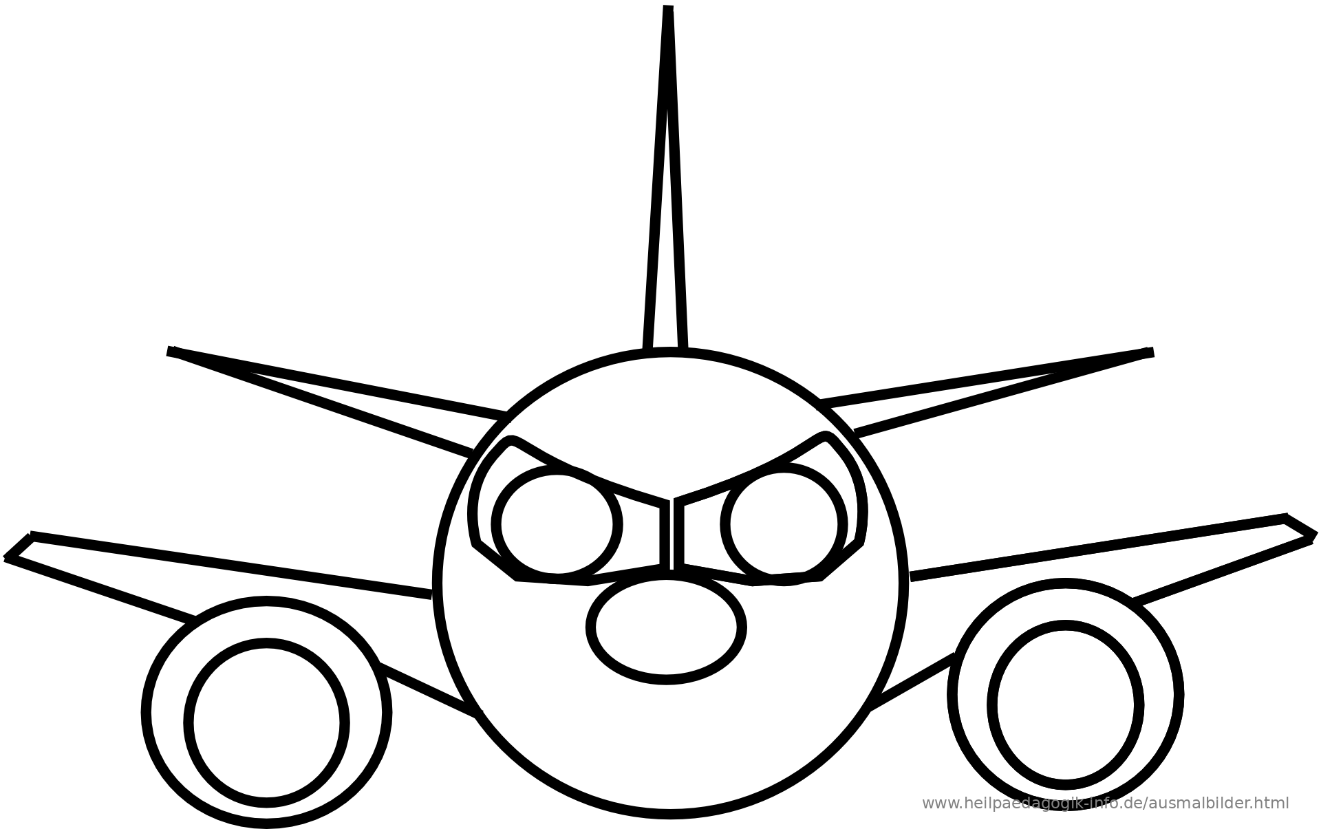 Malvorlage Flugzeug Einfach